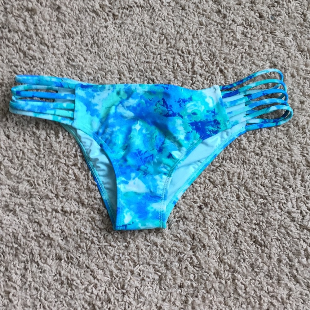 Blue tie dye bikini bottoms